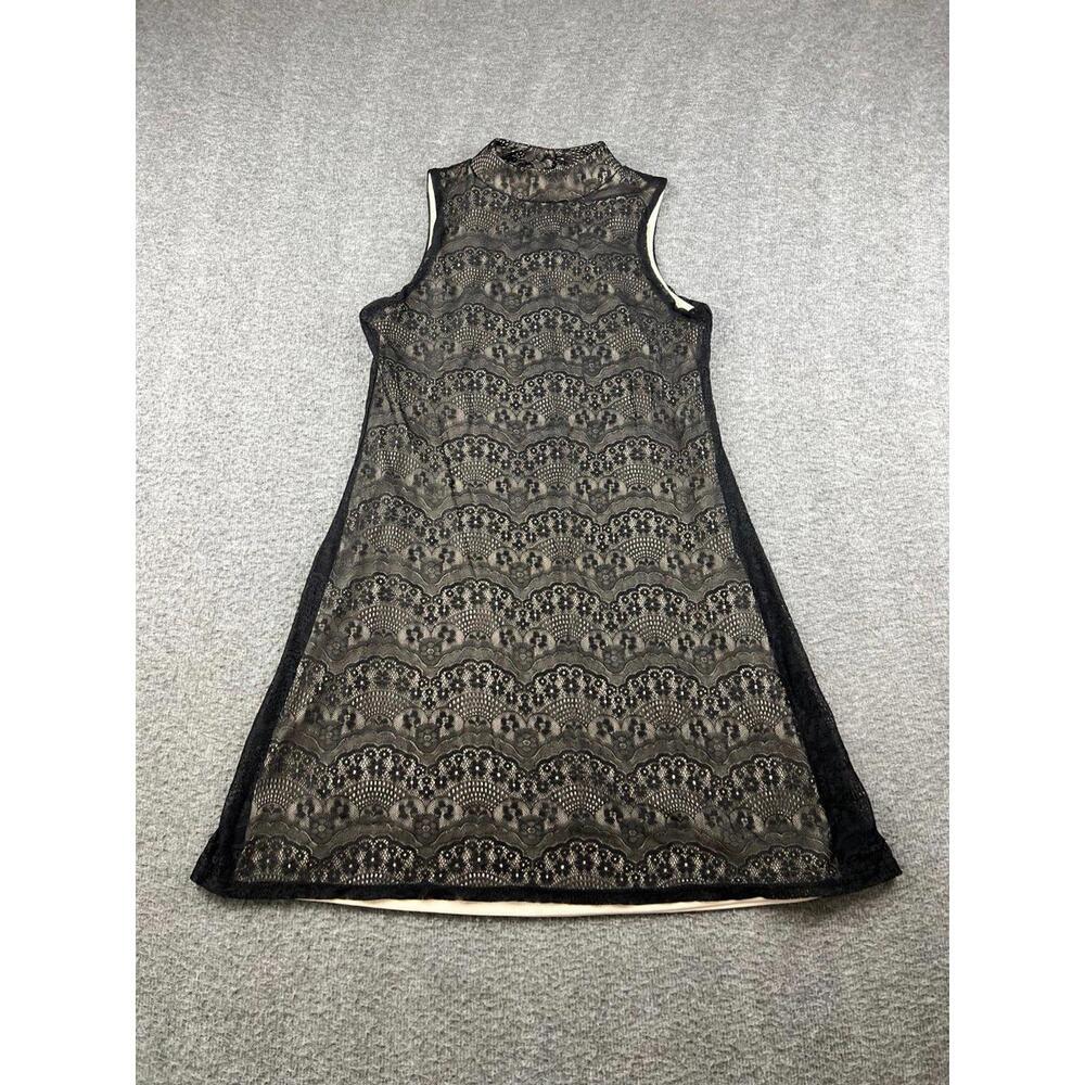 Diane von Furstenberg Black Lace Sleeveless Dress Small